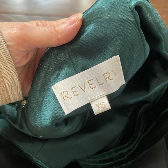 Revelry Deep Green Velvet Jumpsuit - Picture 6 of 7